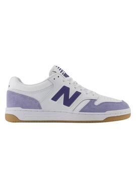 Zapatillas New Balance BB480 blanco y malva para hombre