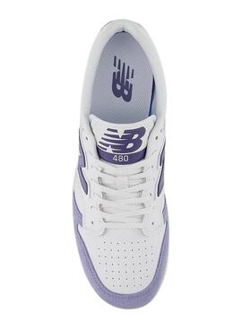 Zapatillas New Balance BB480 blanco y malva para hombre