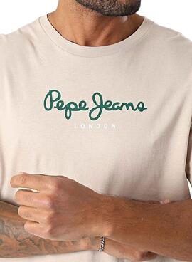 Camiseta Pepe Jeans Eggo beige para hombre