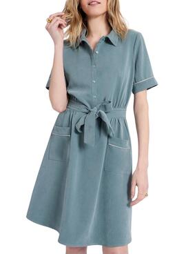 Vestido corto Naf Naf Sable verde para mujer 