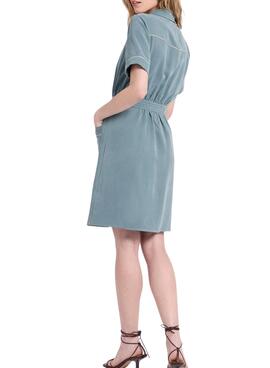 Vestido corto Naf Naf Sable verde para mujer 