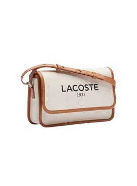 Bolso Lacoste Jacquard Heritage beige para mujer