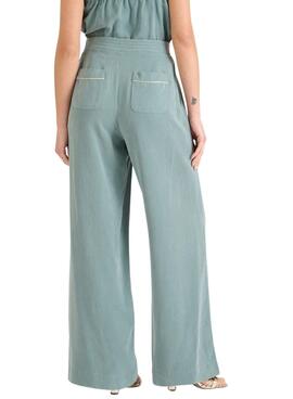 Pantalón Naf Naf Gala verde turquesa para mujer