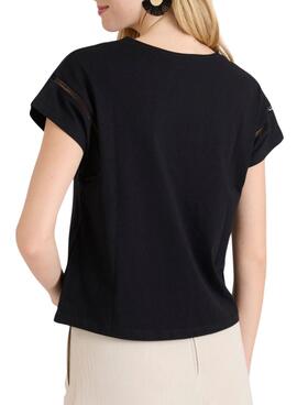 Camiseta Naf Naf Shara negro para mujer