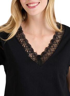 Camiseta Naf Naf Shara negro para mujer
