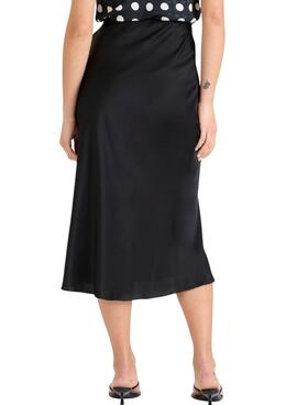 Falda Naf Naf Satén negro para mujer