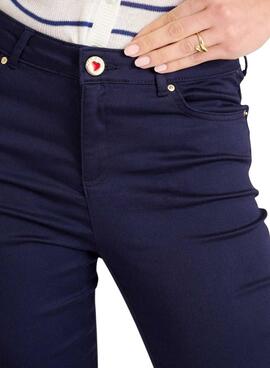 Pantalón Naf Naf Pitillo azul marino para mujer