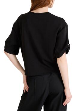 Camiseta Naf Naf Logo Print negro para mujer