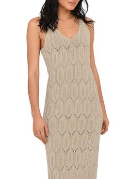 Vestido Only Mea beige para mujer