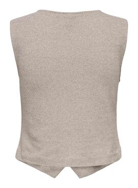 Chaleco Only Jayla beige para mujer