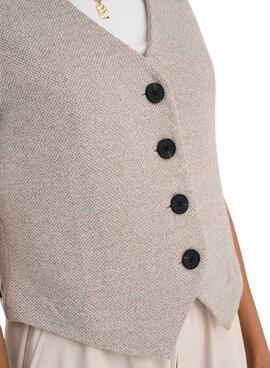 Chaleco Only Jayla beige para mujer