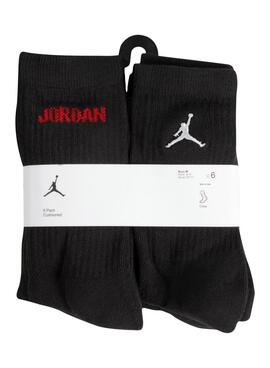 Pack calcetines Jordan seis pares negro para niña y niño