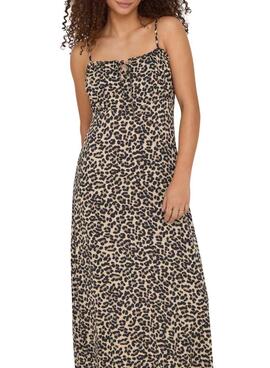 Vestido Only Nelly leopardo marrón para mujer