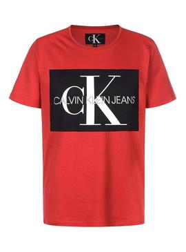 Camiseta Calvin Klein Monogram Box Rojo Hombre