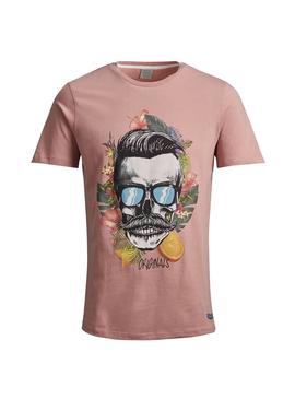 Camiseta Jack and Jones Veggie Rosa Hombre