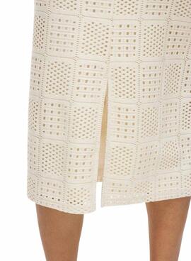 Falda Vila Vinovira midi beige para mujer