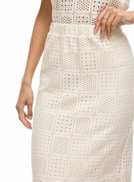 Falda Vila Vinovira midi beige para mujer