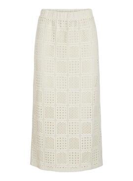 Falda Vila Vinovira midi beige para mujer