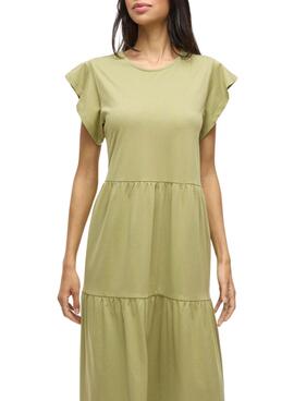 Vestido Vila Visummer midi verde para mujer