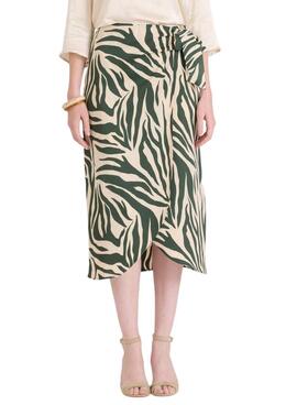 Falda Naf Naf Cebra verde para mujer