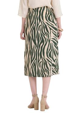 Falda Naf Naf Cebra verde para mujer