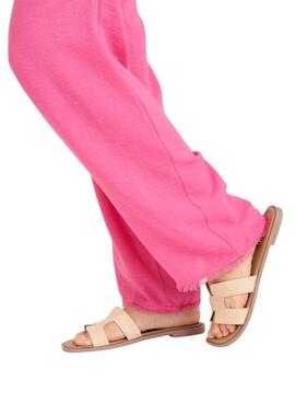 Pantalón Naf Naf rosa para mujer