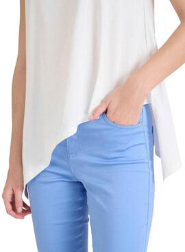 Camiseta Naf Naf irregular blanco para mujer