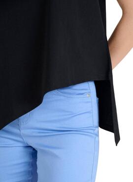 Camiseta Naf Naf irregular negro para mujer