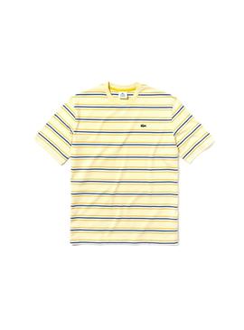 Camiseta Lacoste TH3783 Rayas Amarilla Hombre