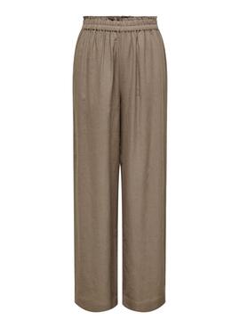 Pantalones Only Tokyo lino marrón para mujer