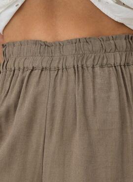 Pantalones Only Tokyo lino marrón para mujer