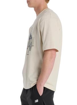 Camiseta New Balance A Perfect Match beige para hombre