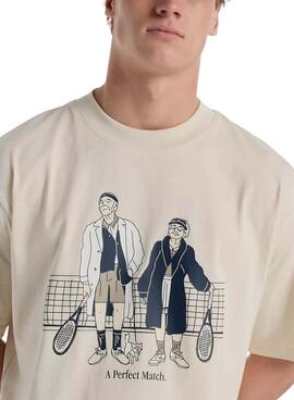 Camiseta New Balance A Perfect Match beige para hombre