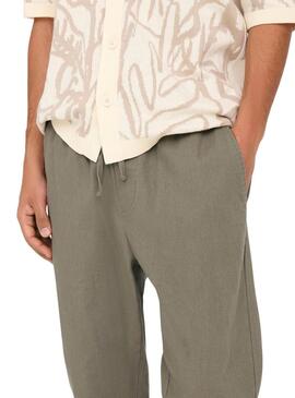 Pantalón Only and Sons Linus verde para hombre