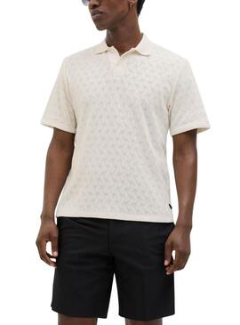 Polo Jack and Jones Latrent beige para hombre