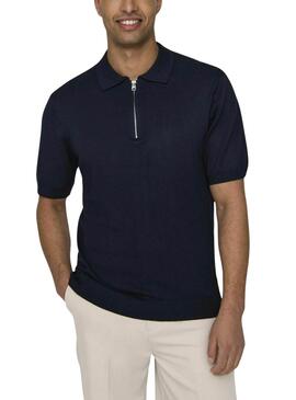 Polo Only and Sons Wyler azul marino para hombre
