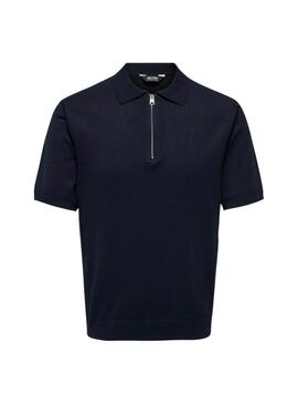 Polo Only and Sons Wyler azul marino para hombre