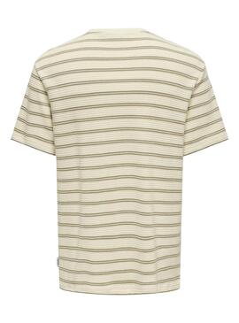 Camiseta Only and Sons Sian beige para hombre