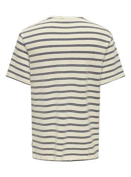 Camiseta Only and Sons Sian beige y marino para hombre