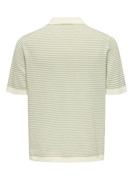 Polo Only and Sons Kian verde y beige para hombre