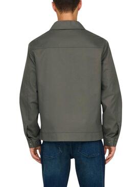 Cazadora Only and Sons Ralph verde para hombre