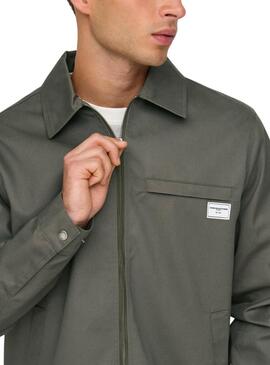 Cazadora Only and Sons Ralph verde para hombre