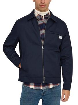 Cazadora Only and Sons Ralph azul marino para hombre