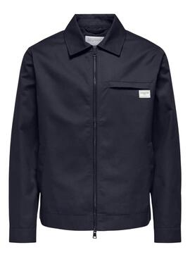 Cazadora Only and Sons Ralph azul marino para hombre