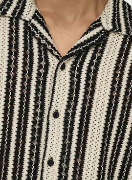 Camisa Only and Sons Dani crochet beige para hombre