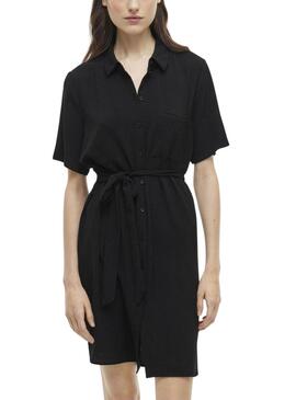 Vestido camisero Vila Vijosa negro para mujer