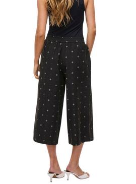 Pantalón Vila Viprisilla coulotte negro para mujer