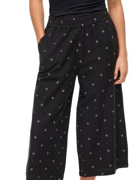 Pantalón Vila Viprisilla coulotte negro para mujer