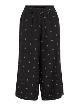 Pantalón Vila Viprisilla coulotte negro para mujer