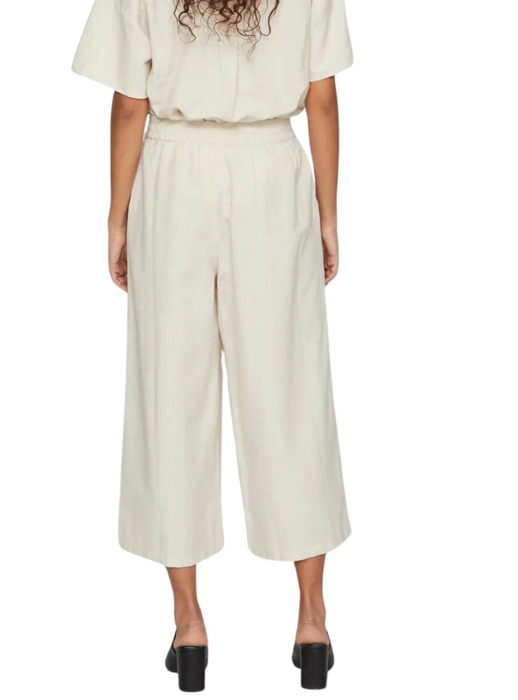 Pantalón Vila Viprisilla beige para mujer